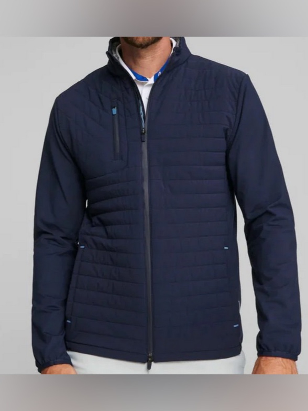 Puma Men's Scotia Quilted Golf Jacket - Blue (Men's, US-L)